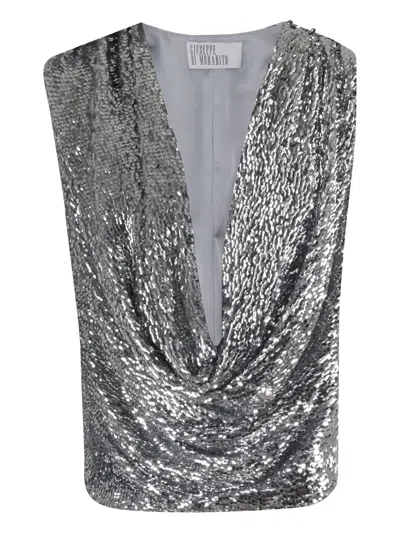GIUSEPPE DI MORABITO SEQUIN DRAPED TOP