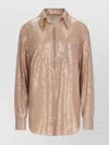 Giuseppe Di Morabito Sequin Embellished Long Sleeve Top With Chest Pocket In Neutrals