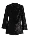 Giuseppe Di Morabito Sequin-embellished Mock-neck Mini Dress In Black