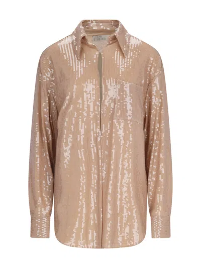 Giuseppe Di Morabito Sequin Shirt In Brown