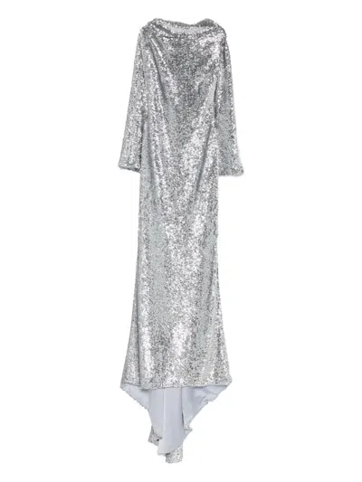 Giuseppe Di Morabito Sequined Asymmetric Evening Dress In Silver