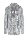 Giuseppe Di Morabito Sequin Embellished Collared Neck Long Sleeves Top
