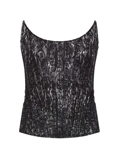 Giuseppe Di Morabito Sequin-embellished Corset Top In Black