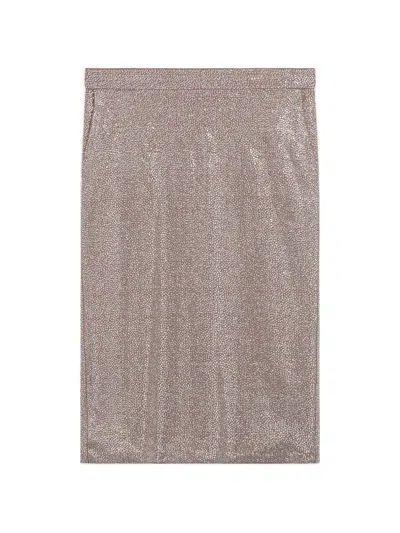 Giuseppe Di Morabito Midi Skirt With Silver Rhinestones Women In Brown