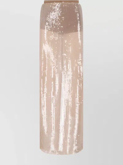 Giuseppe Di Morabito Sheer Overlay Sequin Embellishment Skirt In Neutral