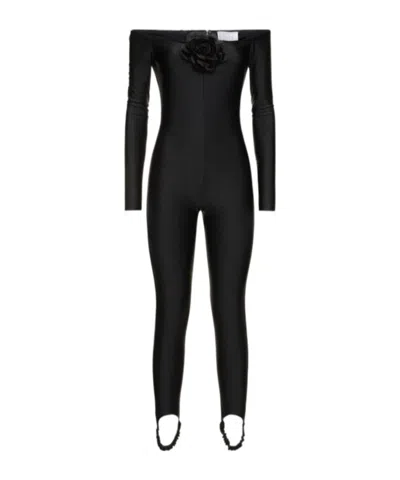 Giuseppe Di Morabito Shiny Elastic Knit Jumpsuit In Black