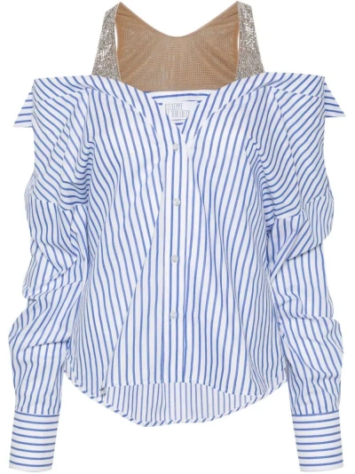 Giuseppe Di Morabito Layered Striped Shirt In Blue