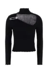 Giuseppe Di Morabito Asymmetric Long Sleeve Turtleneck Top In Black