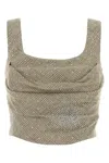 Giuseppe Di Morabito Square Neckline Sleeveless Cropped Top In Neutral
