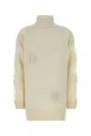 Giuseppe Di Morabito Ivory Wool Blend Viscose Sweater Dress In White