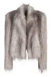 Giuseppe Di Morabito Short Faux Fur Jacket In Gray