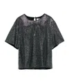 Giuseppe Di Morabito Embellished Metallic Short Sleeves Blouse In Black