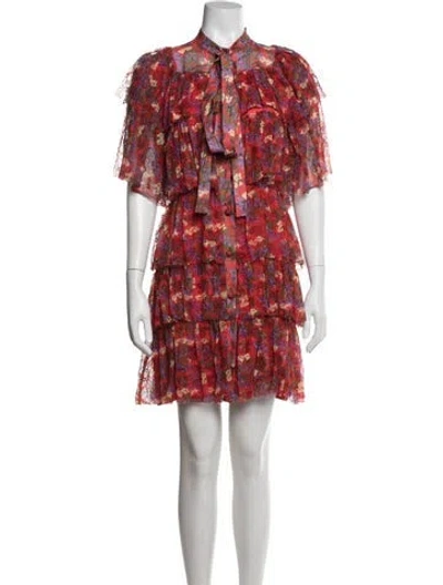 Pre-owned Giuseppe Di Morabito Silk Mini Dress In Red
