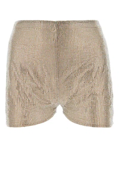 GIUSEPPE DI MORABITO SILVER EMBELLISHED MESH SHORTS