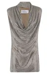 Giuseppe Di Morabito Silver Mini Dress With Draped Neckline In Silver