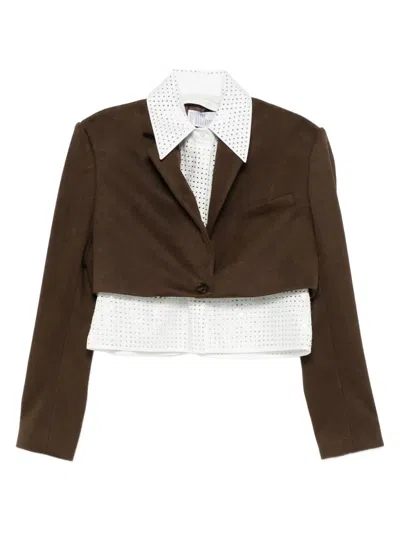Giuseppe Di Morabito Single-breasted Cropped Jacket In Brown