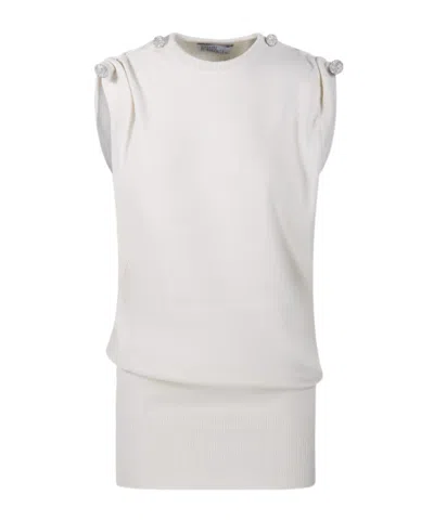 Giuseppe Di Morabito Crystal-embellished Sleeveless Mini Dress In White