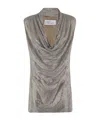 Giuseppe Di Morabito Silver Mini Dress With Draped Neckline In Gray