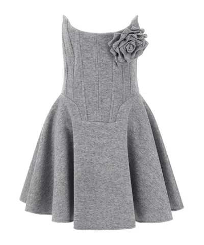 GIUSEPPE DI MORABITO ROSE-EMBELLISHED FLARED DRESS