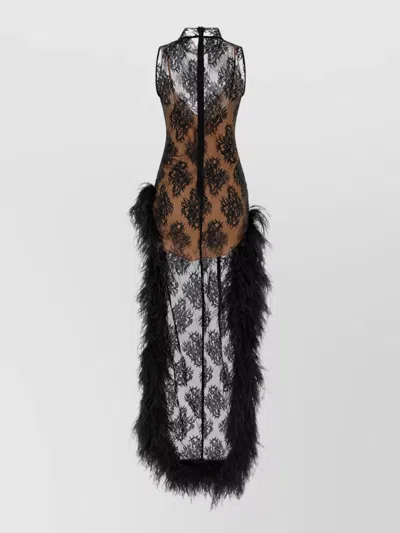 Giuseppe Di Morabito Sleeveless High Neck Maxi Dress With Train In Multi