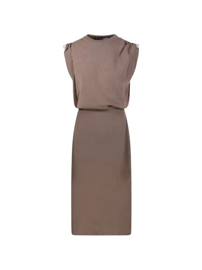 Giuseppe Di Morabito Sleeveless Knit Midi Dress In Nude