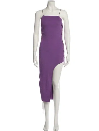 Pre-owned Giuseppe Di Morabito Square Neckline Midi Length Dress In Purple