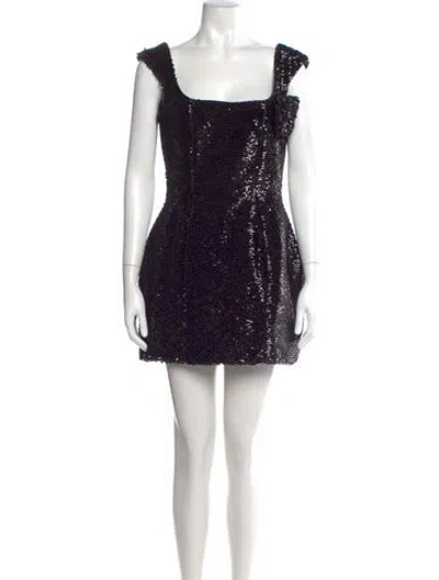 Pre-owned Giuseppe Di Morabito Square Neckline Mini Dress W/ Tags In Black