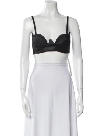 Pre-owned Giuseppe Di Morabito Square Neckline Sleeveless Crop Top In Black