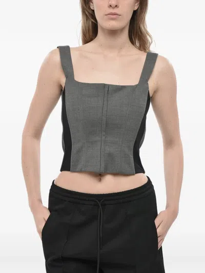 Giuseppe Di Morabito Square-neck Corset Top In Gray