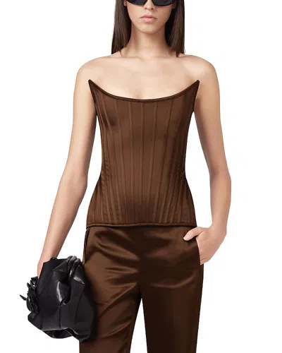 Giuseppe Di Morabito Strapless Bustier Top In Brown