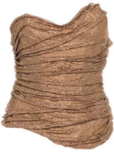 Giuseppe Di Morabito Strapless Corset Top In 金色