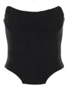 Giuseppe Di Morabito Wool Strapless Bustier Top In 黑色