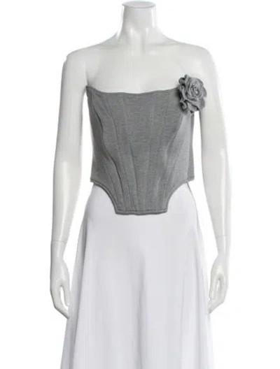 Pre-owned Giuseppe Di Morabito Strapless Crop Top In Black