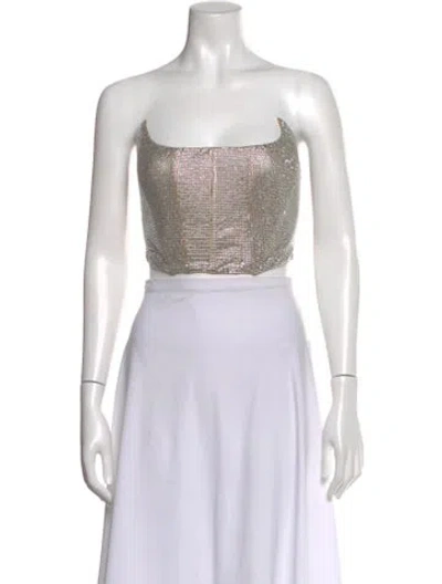 Pre-owned Giuseppe Di Morabito Strapless Crop Top In Neutral