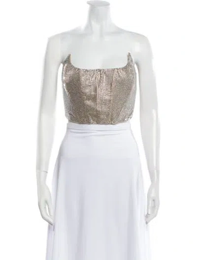 Pre-owned Giuseppe Di Morabito Strapless Crop Top In White