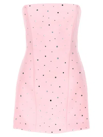 Giuseppe Di Morabito All Over Crystal Dress In Light Pink