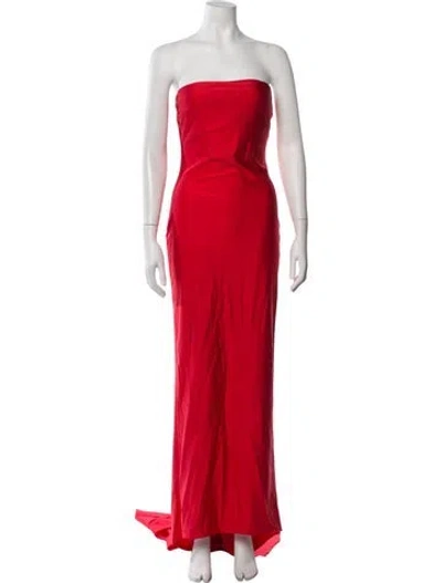 Pre-owned Giuseppe Di Morabito Strapless Long Dress In Red