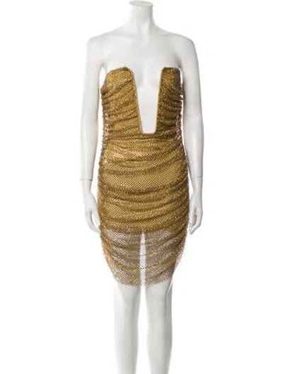 Pre-owned Giuseppe Di Morabito Strapless Mini Dress In Blue