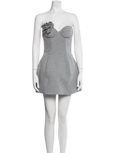 Pre-owned Giuseppe Di Morabito Strapless Mini Dress In Gray