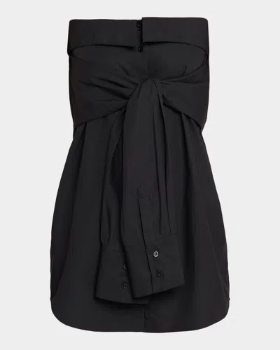Giuseppe Di Morabito Strapless Tie-waist Shirt In Black