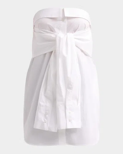 Giuseppe Di Morabito Strapless Tie-waist Shirt In White