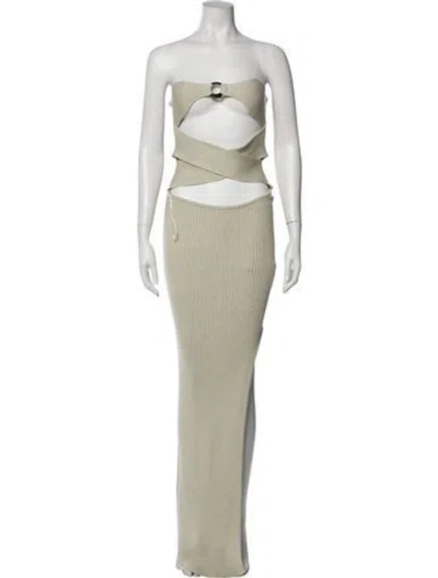 Pre-owned Giuseppe Di Morabito Striped Long Dress In Neutral