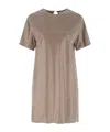 Giuseppe Di Morabito Metallic Finish Knee Length Dress With Keyhole Back In Brown