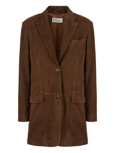Giuseppe Di Morabito Suede Button Blazer In Brown