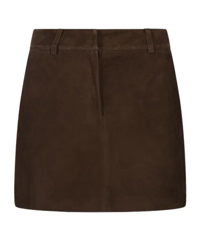 Giuseppe Di Morabito Suede Mini Skirt In Brown
