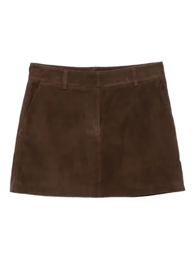 Giuseppe Di Morabito Suede Mini Skirt In Brown