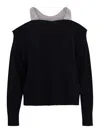 Giuseppe Di Morabito Wool Sweater With Crystals In Black