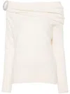 Giuseppe Di Morabito Off-the-shoulder Alpaca-blend Jumper In White