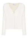 Giuseppe Di Morabito V-neck Alpaca Knit Sweater In White