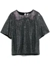 Giuseppe Di Morabito Embellished Metallic Short Sleeves Blouse In Black